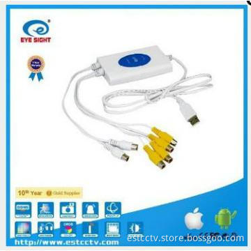 4ch real time plug and play mini USB video capture card dvr